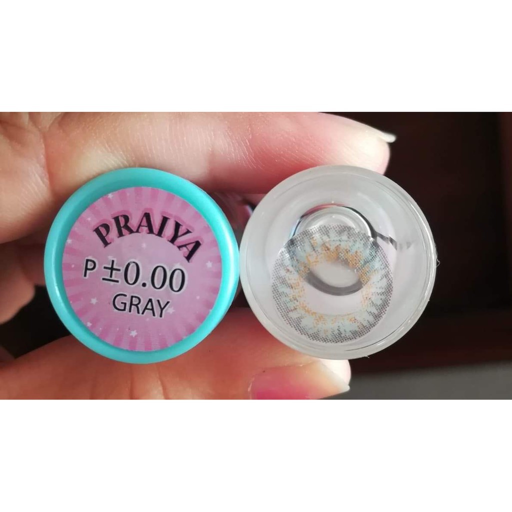 คอนแทคเลนส์ (สายตา -400) Praiya สีเทา ยี่ห้อ Sweety plus Dia 14.5