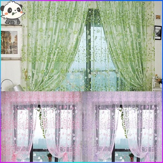 ผ้าม่านสำหรับติดประตู/หน้าต่าง ลายดอกไม้ 200x100ซม.