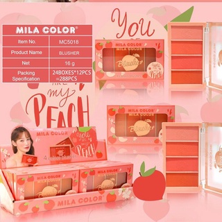 MC5018 บลัชออน​ Heng​ Fei​ 4 เฉดสี เนื้อ​แมท​ เนื้อชิ​มเมอร์​ ติดทน โทนส้ม โทนพีช โทนชมพู สวยคุ้มมากจ้า🍑🍓