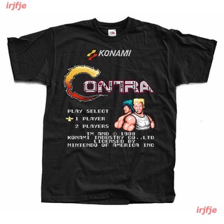 New Contra Nes เสื้อยืดลําลองสีดํา Arcade Famicom Nes V Niir เสื้อยืดผู้ชาย ดพิมพ์ลาย ดผ้าเด้ง คอกลม cotton ความนิยม