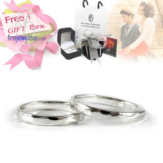 Finejewelthai แหวนคู่-แหวนทองคำขาว-แหวนหมั้น-แหวนแต่งงาน-Couple-silver-wedding-ring - Gift_set86