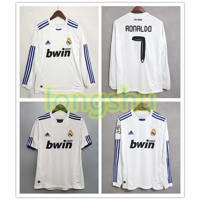 เสื้อกีฬาแขนสั้น ลายทีมชาติฟุตบอล Real Madrid 2010 2011 ชุดเหย้า สไตล์เรโทร ไซซ์ S-XXL