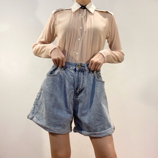 เสื้อเชิ้ตสีนู้ดผ้าซีทรู