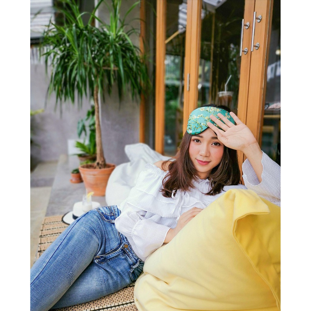 Alaska Bear ผ้าปิดตา sleepmask/blindfold 100% Mulberry Silk 19 Momme, super soft & smooth