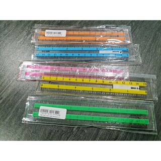 ไม้บรรทัดพลาสติก ตรา SC เครื่องเขียน  6 / 8 / 12  นิ้ว  hatori  1 ชิ้น  คละสี