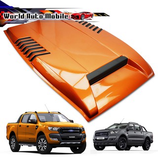 สกู๊ปหลอก ใหญ่ สีส้มตัดดำด้าน FLQ V.1 Ford  Ranger Wildtrak 4x2 4x2 ปี2015 - 2018