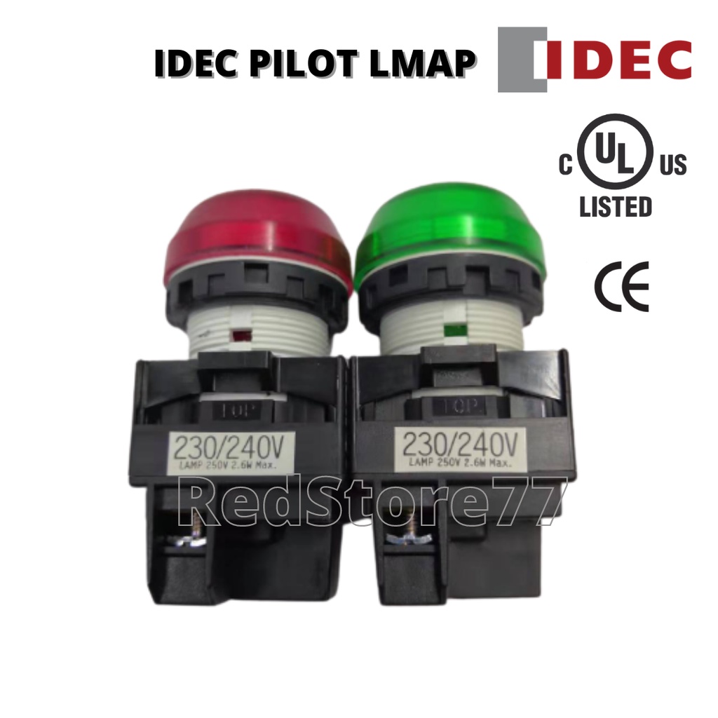 IDEC AC 240V YW-EQ PILOT LAMP สีเขียว / แดง