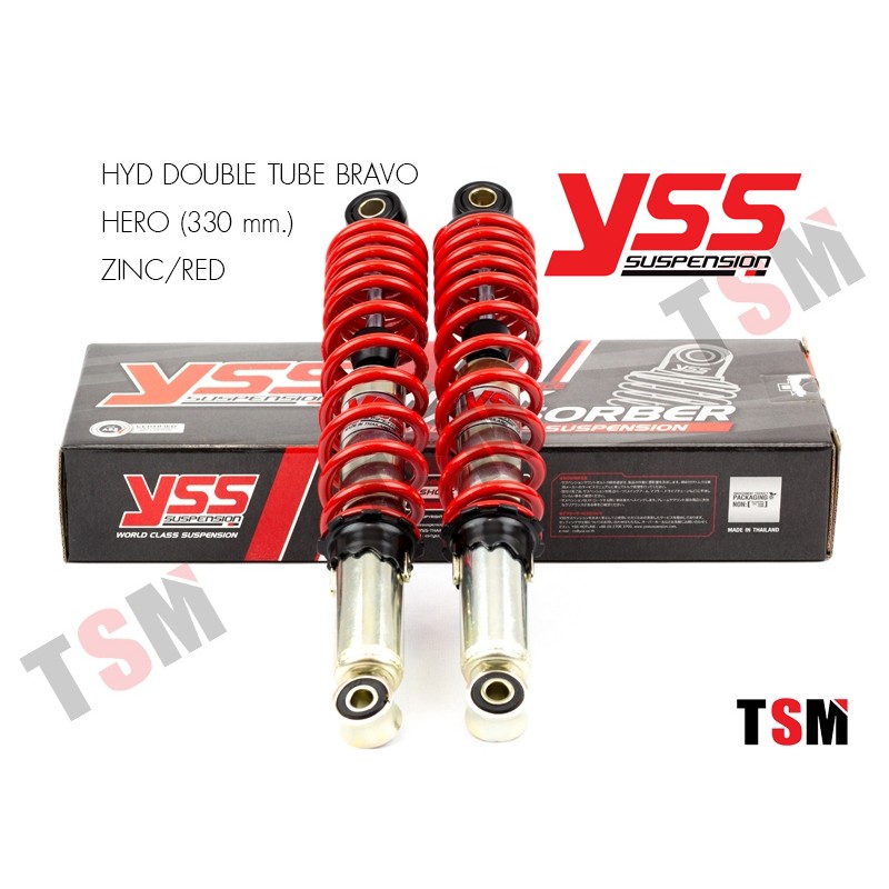 โช๊คหลังYSSแท้ รุ่น HYD HERO 330 mm.ใส่เวฟ100เวฟ125 Wave110i2009-2020 Wave125i2005-2022 ของแท้ ประกันศูนย์6เดือน