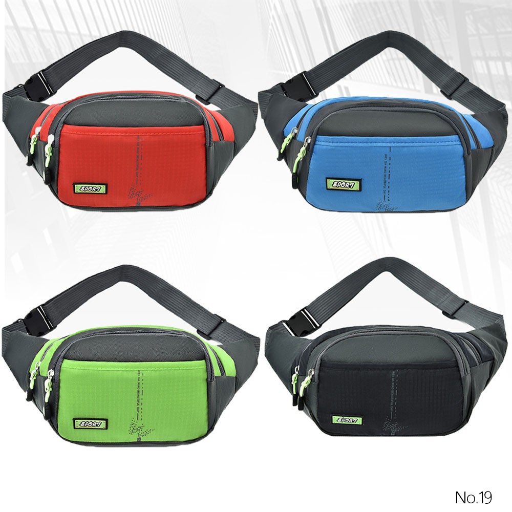 (w19)กระเป๋าคาดอกคาดเอว ลูกเล่นสไตส์ 2สี จุของได้เยอะ vgetbag