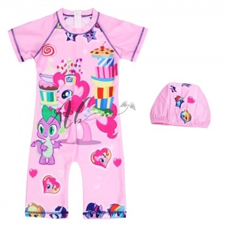 ชุดว่ายน้ํา แขนสั้น พิมพ์ลาย Angel Baby My Little Pony สําหรับเด็ก