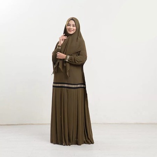 Tabinna Syari Mate CERUTY BABYDOLL MIX เสื้อคลุมลูกไม้ แบบเต็มตัว + ฮิญาบ RESLETING Front / BUSUI FRIENDLY Gamis สําหรับผู้หญิง เสื้อคลุมแต่งตัว เสื้อคลุมธรรมดา + ฮิญาบ RESLETING FRIENDLY Gamis