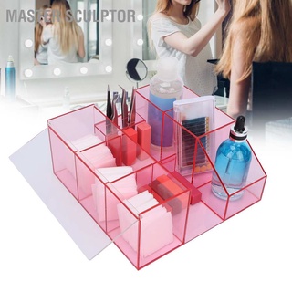 Master Sculptor Large Capacity Eyelash Grafting Nail Art Tattoo Tool Storage Box Case Organizer (Pink Transparent)