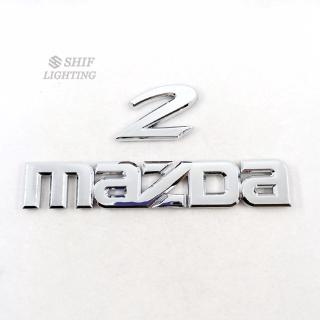 สติกเกอร์ ABS ชุบโครเมียม รูปโลโก้ สำหรับติดรถยนต์ mazda 2 mazda 2 1 ชิ้น