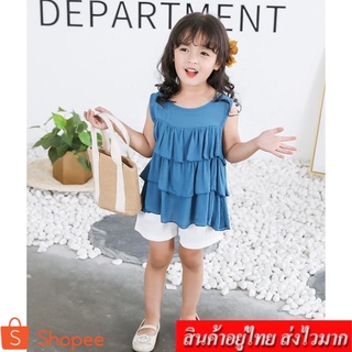 ❤️kids❤️ชุดเด็กเซ็ท 2 ชิ้น เสื้อ+กางเกง (สีกรม)รุ่น B4020