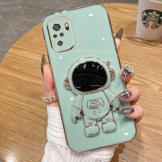 เคสโทรศัพท์มือถือ ลายนักบินอวกาศ สีแคนดี้ พร้อมขาตั้ง สําหรับ Xiaomi Redmi Note 10 10S Note 10 Pro 4G 5G