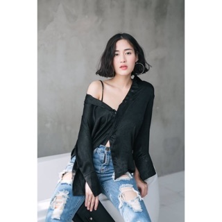 เสื้อเชิ้ตผ้าซาตินซิล