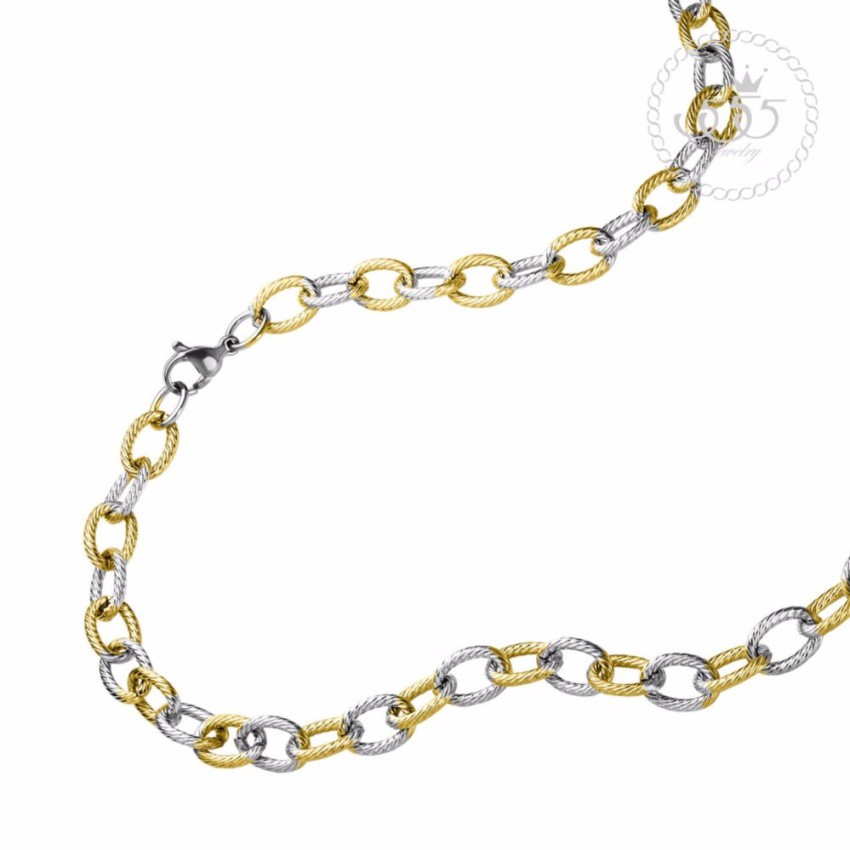 555jewelry สร้อยคอโซ่แฟชั่น สำหรับผู้หญิง ลาย Rong Rolo รุ่น MNC-C126 - สร้อยสแตนเลส สร้อยคอผู้ชาย ส
