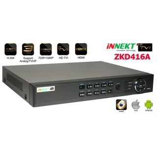 เครื่องบันทึกภาพสำหรับกล้องวงจรปิด DVR 4 ช่องสัญญาณ (4 CH) รุ่น ZKD404A ยี่ห้อ INNEKT