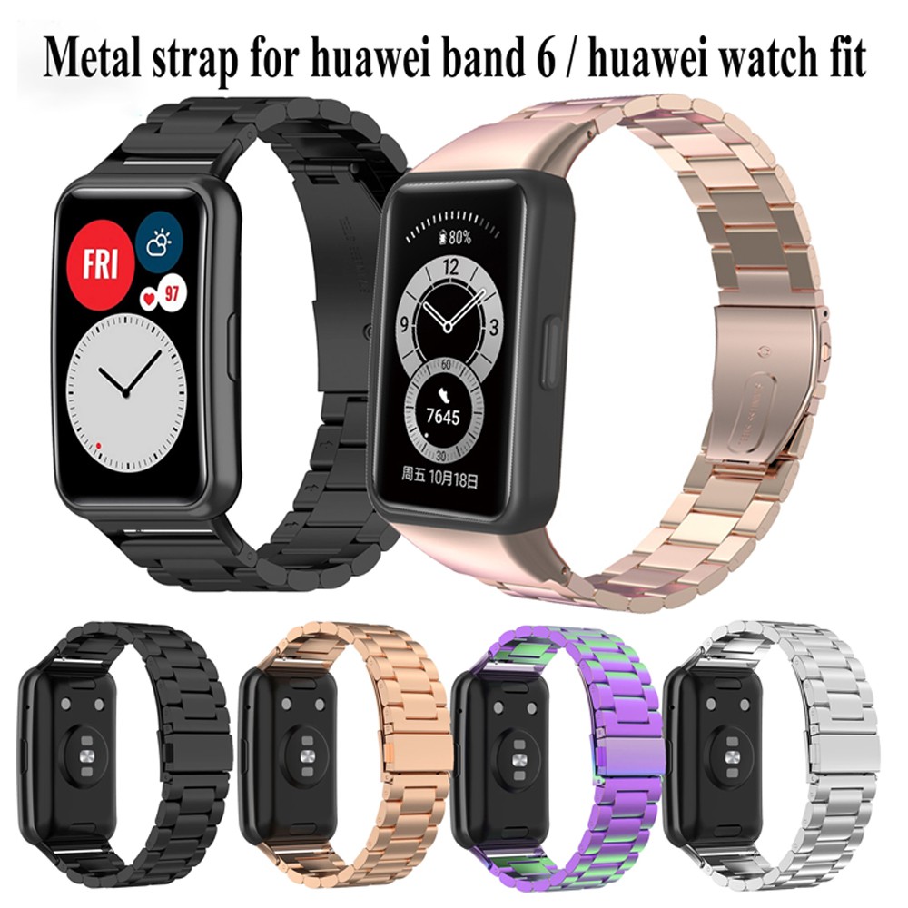 ღღhuawei band 6 smart band Stainless Steel watch band for huawei band 6 ...
