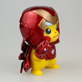 ตุ๊กตาฟิกเกอร์ Avengers 4 Iron Man Mk85 Crossdress Pikachu สําหรับตกแต่งรถยนต์