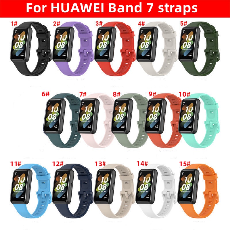 เปลี่ยนสายรัดข้อมือซิลิโคนสปอร์ตสายนาฬิกาทนทานสำหรับ Huawei Band 7 สายรัดข้อมือซิลิโคนสำหรับ - รูปที่ 2
