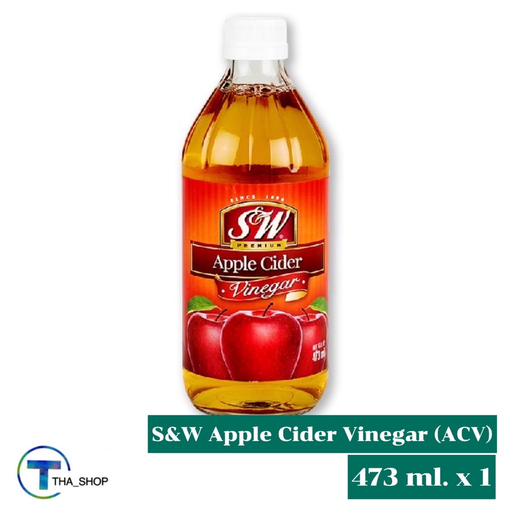 THA shop (473 ml x 1) SW ACV Apple Cider Vinegar Keto Organic น้ำส้มสายชูหมักแอปเปิ้ล คีโต ออร์แกนิค น้ำสลัด ซอสปรุงรส