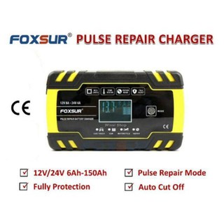 FOXSUR เครื่องชาร์จอัจฉริยะและซ่อมแบตเตอรี่รถยนต์ Pulse Repair Charger