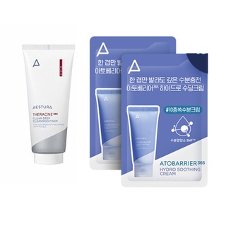 AESTURA THERACNE 365 Clear Deep Cleansing Foam Sample 3g / Atobarrier Hydro Soothing Cream 3ml