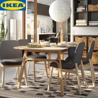 IKEA VEDBO เวียดบู เก้าอี้, เก้าอี้กินข้าว ไม้เบิร์ช เบาะนั่งบุนวมซึ่งกระจายน้ำหนักของคนนั่งอย่างทั่วถึง พนักพิงทรงสูง