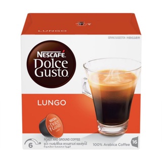 ((🔥พร้อมส่ง))Nescafe Dolce Gusto Lungo แคปซูลกาแฟ(จำนวน 1 กล่อง กล่องละ 16 แคปซูล)