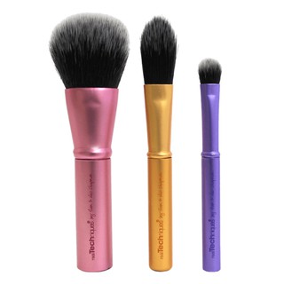 【 ลดสูงสุด 100 โค้ด OBSEP100 】REAL TECHNIQUES :: Mini Brush Trio ชุดแปรงขนสังเคราะห์ 3 ด้าม ขนาดพกพา รายละเอียดด้าน