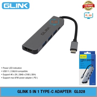 Glink GL-028 Hub Type-C to HDMI+USB 3.0+PD 87W