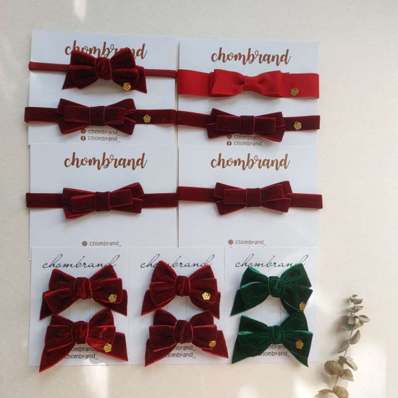 โบว์กำมะหยี่แดงตรุษจีน