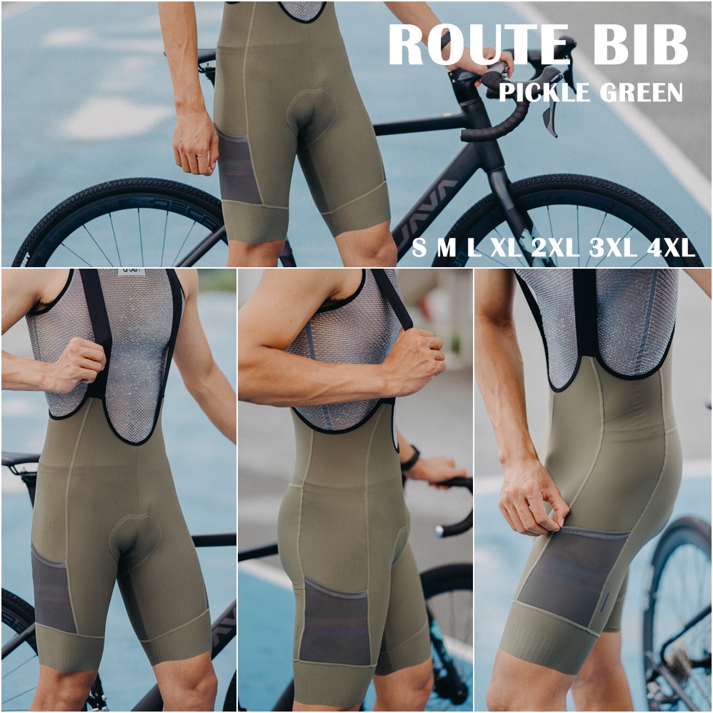 กางเกงเอี๊ยมปั่นจักรยาน ROUTE BIB มีกระเป๋าข้าง