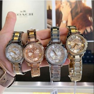 COACH WATCH 🌟 Sale‼️รุ่นขายดี 
ตัวเรือนสเตนเลส หน้าปัดล้อมคริสตัล สวยหรูมาก ขนาด 35 mm