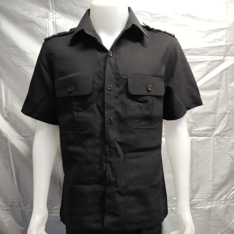 เสื้อซาฟารีแบบสำเร็จรูปสีดำ