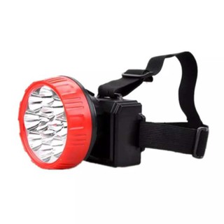 SUPERCHEAP ไฟฉายคาดศรีษะแบตเตอรี่ในตัวชาร์จไฟได้ LED 7ดวง - 1000 W สีดำแดง (BF530)