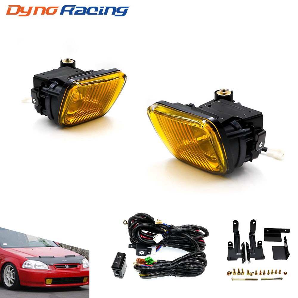 โคมไฟตัดหมอกสําหรับ HONDA CIVIC 1996-1998 2/3/4DR สีเหลือง/ใส Fog Lamps Light