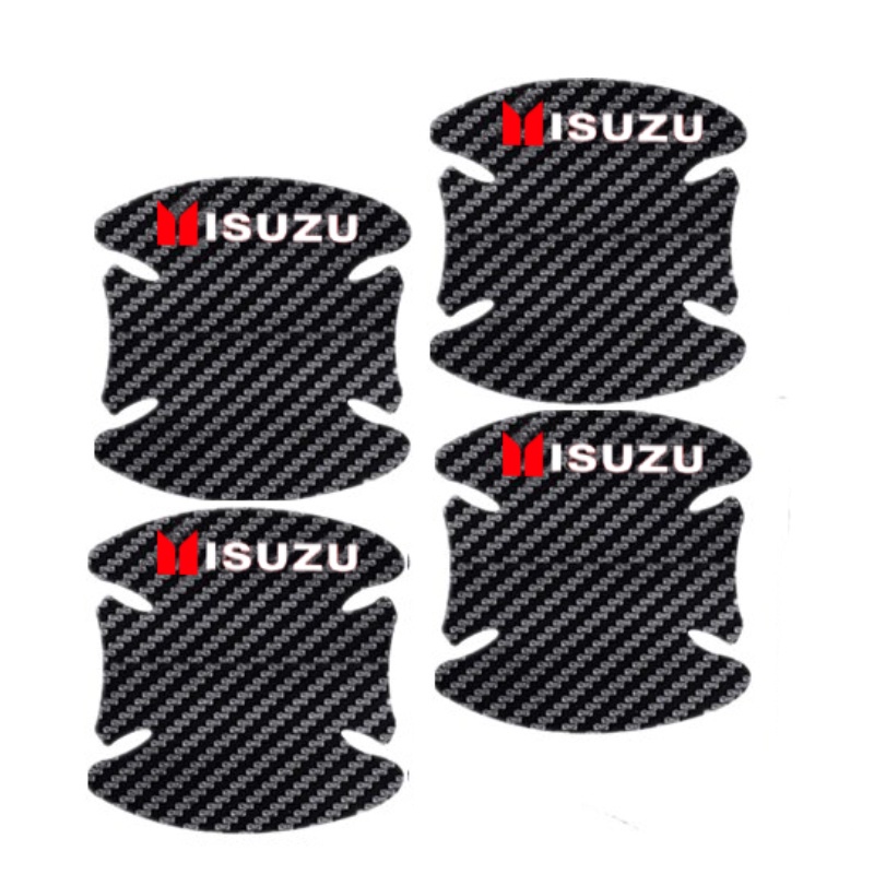 Isuzu 8 ชิ้น บติดมือจับประตูรถยนต์ ป้องกันรอยขีดข่วน สติกเกอร์คาร์บอนไฟเบอร์ สำหรั Panther Elf Traga Dmax Mux Trooper Crosswind Panther Sportivo Nmr71 MU7 TFR - รูปที่ 3