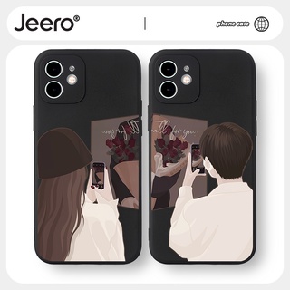 Jeero เคสคู่ เคสไอโฟน คู่รัก กันกระแทกซิลิโคนนุ่มน่ารักตลก เคสโทรศัพท์ Compatible for iPhone 15 14 13 12 11 Pro Max SE 2020 X XR XS 8 7 ip 6S 6 Plus HFF1562