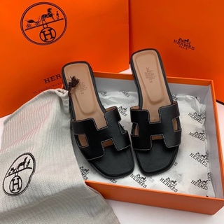 Hermes slippers leather flats Original