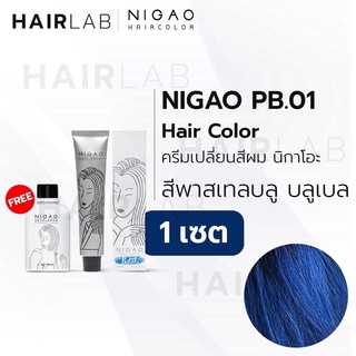 NIGAO ครีมย้อมผม ผมสีฟ้าบลูเลล์  ฟ้า PB.01-02+ไฮ