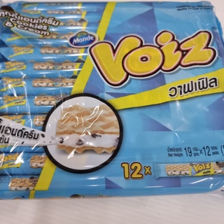 voiz วอยซ์ รส คุ้กกี้แอนด์ครีม ขนาด 19 กรัม x 12 ซอง