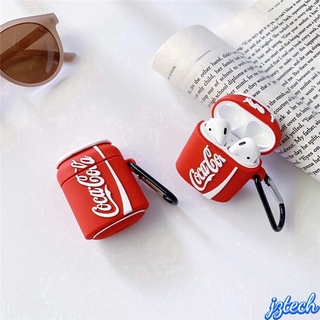 เคสหูฟังซิลิโคน รูปโค้กโซดา ป้องกันการสูญหาย สําหรับ Airpods 1 2