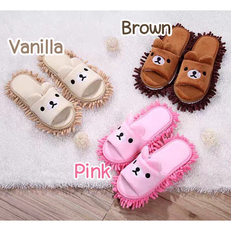 🎁พร้อมส่ง🇹🇭ในไทย👡รองเท้าใส่ในบ้าน หมีน้อย🐻 @Nokkieshop #รองเท้าดักฝุ่น #รองเท้าถูบ้าน