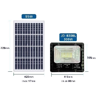 ไฟสปอตไลท์โซล่าเซลล์ รุ่นใหม่ JD88-L SERIES แสงขาว กันน้ำ IP67 มี 6 ขนาด 25W 40W 60W 100W 200W 300W