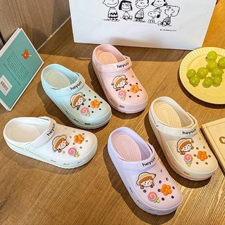 🌸 รองเท้า Clogs shoes รองเท้าแบบสวมรัดส้น รองเท้าส้นหนา SHO-H12 รองเท้าสไตล์เกาหลี นิ่มใส่สบาย 🌸