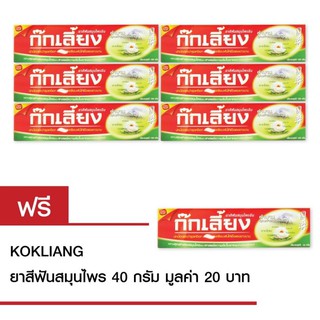 Kokliang ก๊กเลี้ยง ยาสีฟันสมุนไพร 100 กรัมX6หลอด แถมฟรี ก๊กเลี้ยง ยาสีฟันสมุนไพร 40ก.