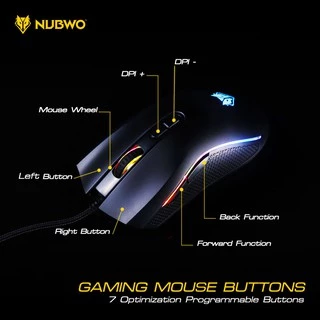 เมาส์เกมมิ่ง Nubwo Gaming Macro Mouse NM-89M เมาส์มาโคร เมาส์เกมมิ่ง ประกัน 1ปี เม้าส์ Plesiois