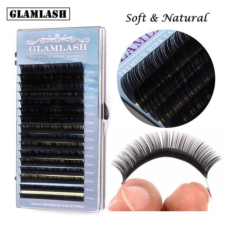 ผสม ขนาด 0.05 / 0.07 / 0.1 / 0.12 / 0.15 / 0.2 / 0.25 มม. J/B/C/D Curl False Lashes Eyelash Extensio